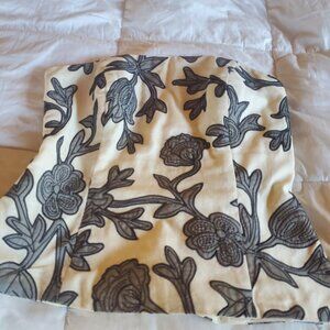 White House Black Market Cream w/Gray Applique Bustier Size 6